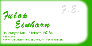 fulop einhorn business card